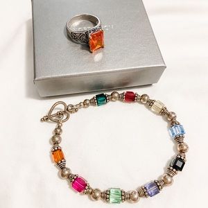 Boutique Multi-Color Ring and Bracelet Set